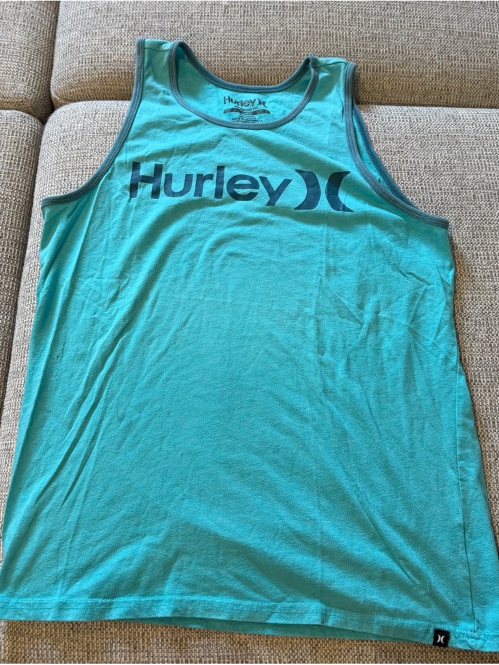 Hurley Men’s Teal Logo Tank - Teal with Dark Logo